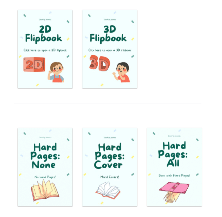Example of Multiple flipbooks in Joomla